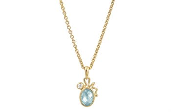 Guld collier - Blue Blush