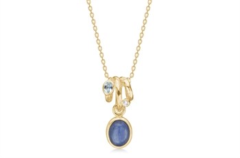 Collier i forgyldt sølv med kyanit, blå topas og zirkonia – Frosty Blue