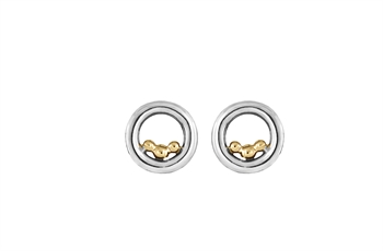 Rabinovich Golden Bubbles ørestikker i sterling sølv og 14 kt guld