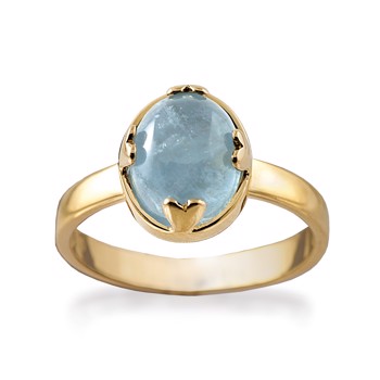 Rabinovich Gold Collection fingerring i 14 kt rødguld med akvamarin