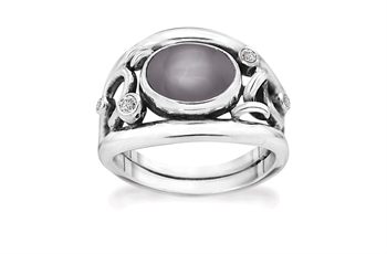Rabinovich Glamorous Grey fingerring i sterling sølv med grå månesten