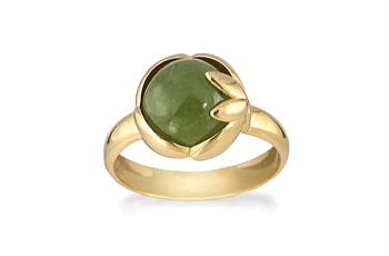 Rabinovich Arch fingerring i forgyldt sterling sølv med grøn serpentin