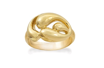 Rabinovich Curvy Class fingerring i forgyldt sterling sølv med ferskvandsperler