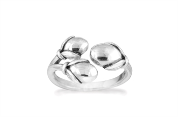 Rabinovich Flower Bud fingerring i sterling sølv med tre blomsterknopper