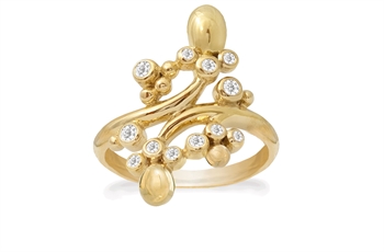 Rabinovich Ballroom fingerring i forgyldt sterling sølv med zirkonia