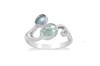 Sølv ring - Blend of Blue