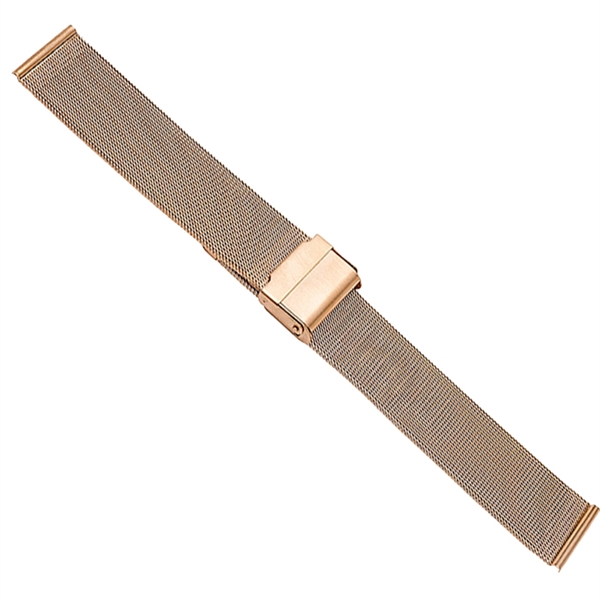 Urlænke PVD rosé milanaise med glidelås, 20 mm – urrem fra Houmann