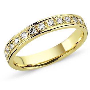 String guld fingerring med 17 diamant ialt 0,17 karat