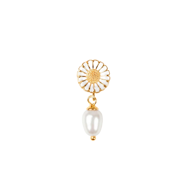 Christina Marguerite Pearl charm – forgyldt sølv, 4 mm til sølvarmbånd og Slim læder