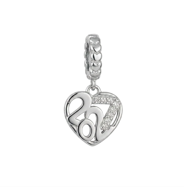 Christina Year 2027 charm – sølv, 6 mm til Classic læderarmbånd