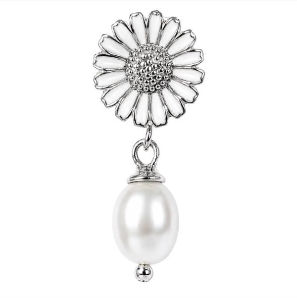 Christina Marguerite Pearl charm – sølv, 6 mm til Classic læderarmbånd