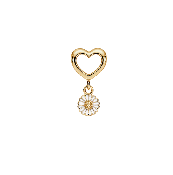 Christina Marguerites With Love charm – forgyldt sølv, 4 mm til sølvarmbånd og Slim læder