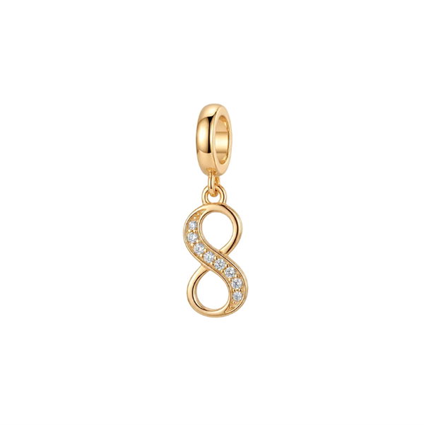 Christina Eternity Hanger charm – forgyldt sølv, 4 mm til sølvarmbånd og Slim læder