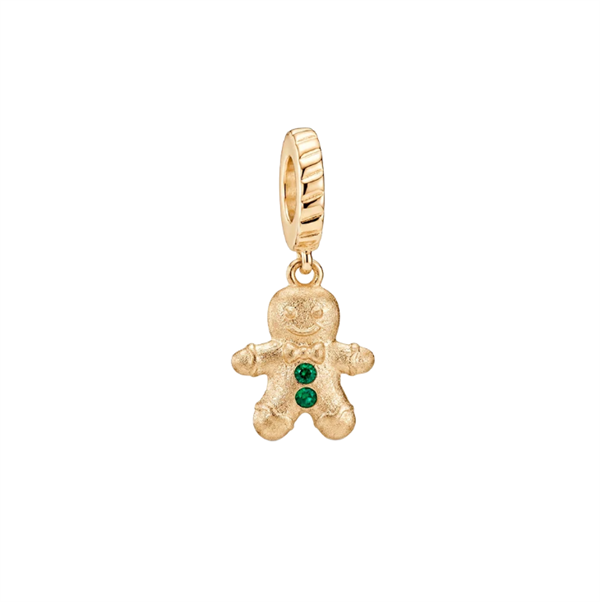 Christina Ginger Bread charm – forgyldt sølv, 4 mm til sølvarmbånd og Slim læder