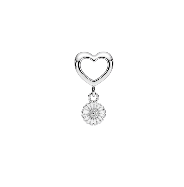 Christina Marguerites With Love charm – sølv, 4 mm til sølvarmbånd og Slim læder