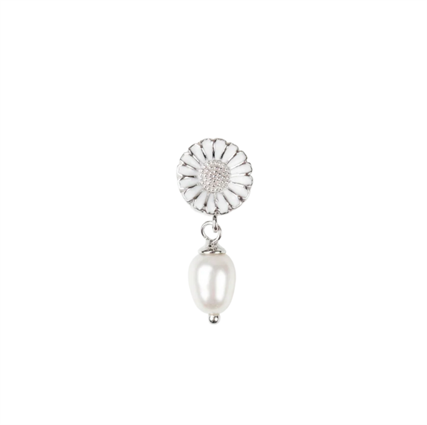Christina Marguerite Pearl charm – sølv, 4 mm til sølvarmbånd og Slim læder