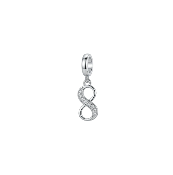 Christina Eternity Hanger charm – sølv, 4 mm til sølvarmbånd og Slim læder