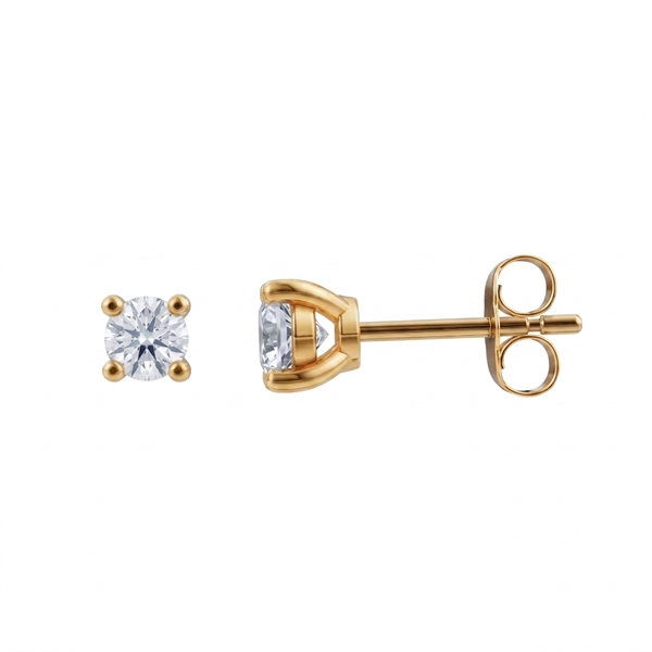 Luxury Solitaire ørestikkere, med i alt 0,25 ct Labgrown diamant i 14 kt guld