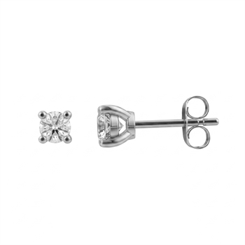 Luxury Solitaire ørestikkere, med i alt 0,25 ct Labgrown diamant i 14 kt hvidguld