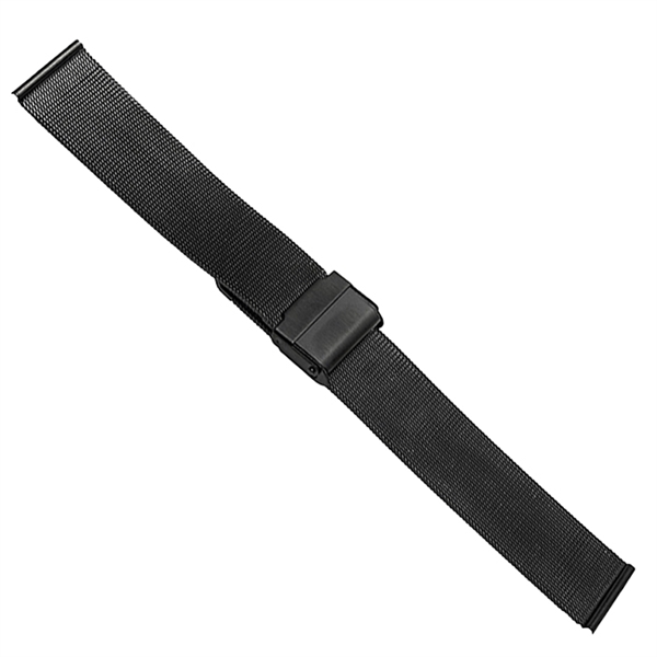 Urlænke PVD sort milanaise med glidelås, 22 mm – urrem fra Houmann