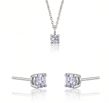The One smykkesæt, med i alt 0,54 ct Diamant i 14 kt hvidguld