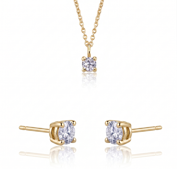 The One smykkesæt, med i alt 0,54 ct Diamant i 14 kt guld