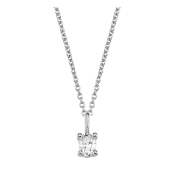 The One Oval vedhæng, med i alt 0,33 ct Diamant i 14 kt hvidguld