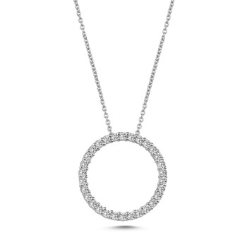 Ø 20 mm Cirkel Diamonds Cirkel vedhæng med 30 x 0,02 ct i 14 kt hvidguld