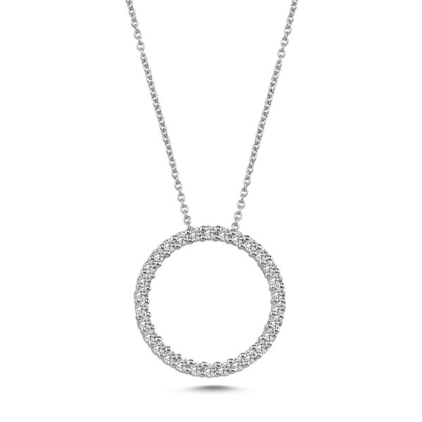 Ø 20 mm Cirkel Diamonds Cirkel vedhæng med 30 x 0,02 ct i 14 kt hvidguld