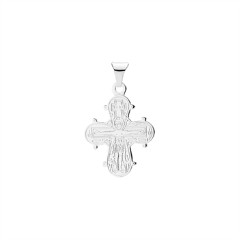 Vedhæng med kors i sterling sølv, 18x16 mm – Lund Copenhagen