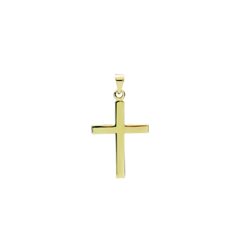 Vedhæng med kors i forgyldt sterling sølv, 22x15 mm – Lund Copenhagen