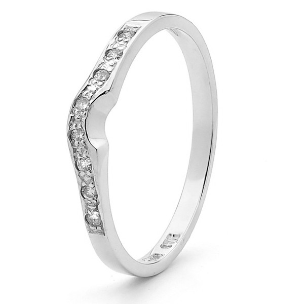Diamond / site fingerring  fra Bee Jewelry i 9 kt hvidguld med 0,08 ct diamanter