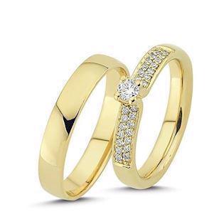 Nuran vielsesring i 14 karat guld – A4086 028-14RG