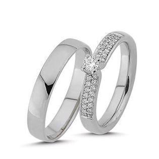 Nuran vielsesring i 14 karat hvidguld – A4086-028-14HG