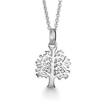 Aagaard Sterling sølv collier, Livets træ med blank overflade, model 11303816-45