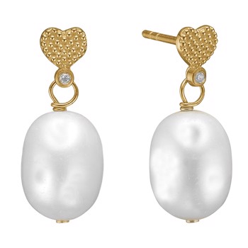 Aagaard 8 karat Pearls ørestikker med 2 4 perler/zirkonia i 8 karat guld