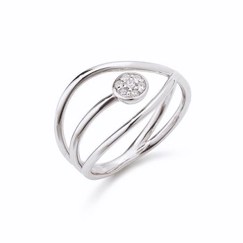 Aagaard Sterling sølv fingerring, cirkel med zirkonia
