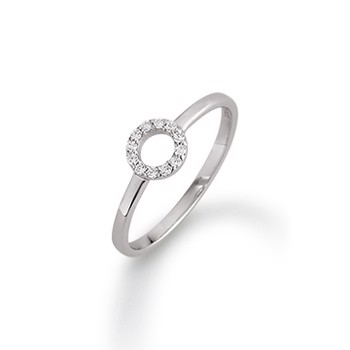 Aagaard Sterling sølv fingerring, med zirkonia