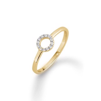 Aagaard Forgyldt Sterling sølv fingerring, med zirkonia