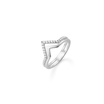 Aagaard Sterling sølv fingerring, med blank overflade