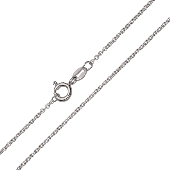 Halskæde i rhodineret sterling sølv med anker, 40 mm – Støvring Design