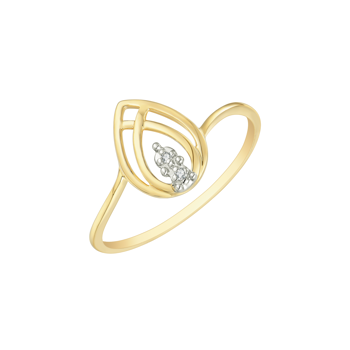 Ring i 14 karat guld med gul dråbe zirkonia – Støvring Design