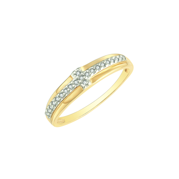 Ring i 8 karat guld med gul zirkonia – Støvring Design