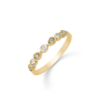 Ring i 14 karat guld med gul rund zirkonia – Støvring Design