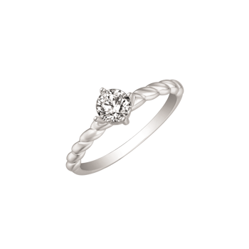 Ring i rhodineret sterling sølv med rund zirkonia – Støvring Design