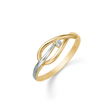 Ring i 14 karat guld med gul zirkonia – Støvring Design