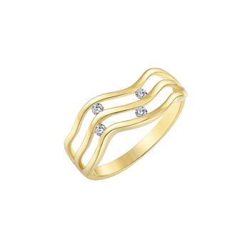 Ring i 14 karat guld med gul zirkonia – Støvring Design
