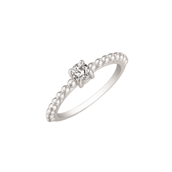 Ring i rhodineret sterling sølv med zirkonia i 4-grab fatning – Støvring Design