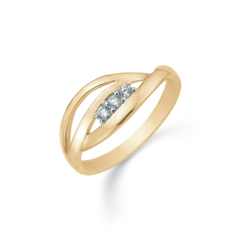 Ring i 14 karat guld med gul zirkonia – Støvring Design