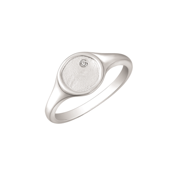 Ring i rhodineret sterling sølv med klar zirkonia – Støvring Design